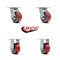 Service Caster 4 Inch Red Poly on Cast Iron Caster Set with Roller Bearings 2 Swivel 2 Rigid SCC-30CS420-PUR-RS-2-R420-2 - alternate 6